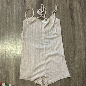 Lace Trimmed Cream Chemise